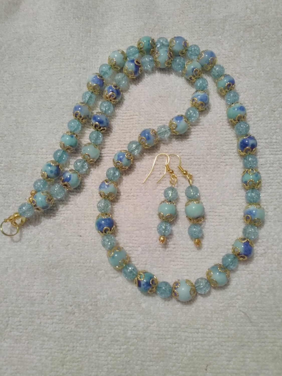 Turquoise &amp; Blue Beaded Jewelry Set