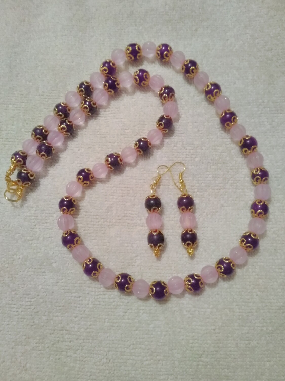 Plum Beaded Jewelry Set