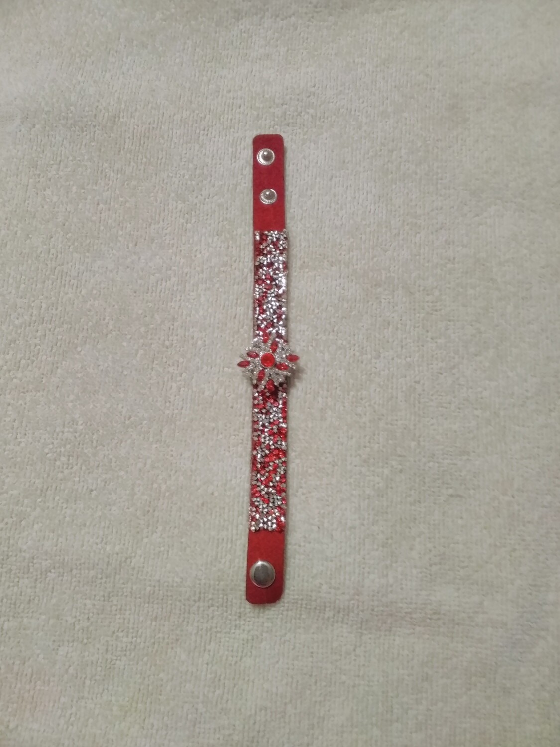 Red Snap Button Bracelet