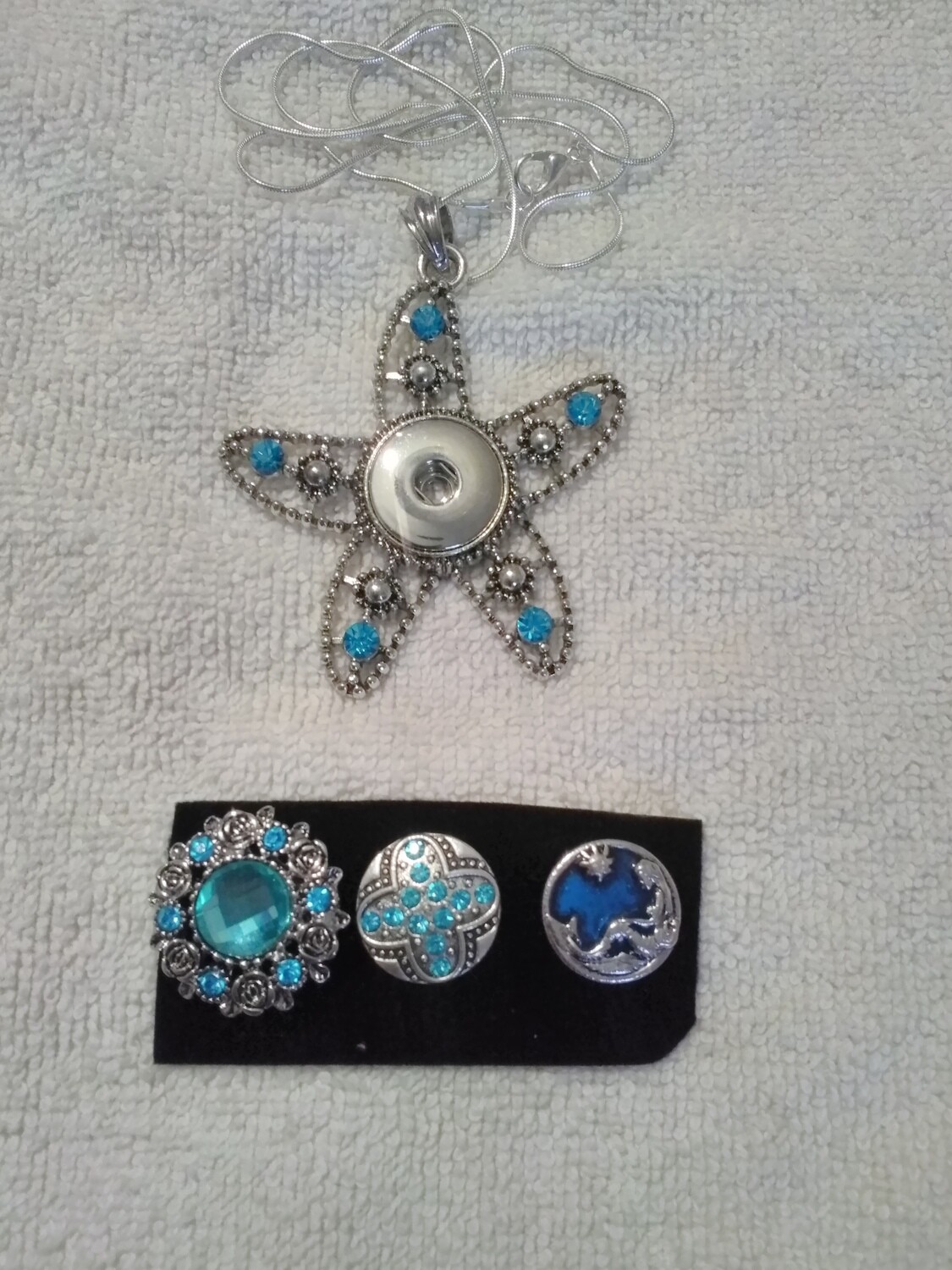 Starfish Pendant Snap Button Necklace