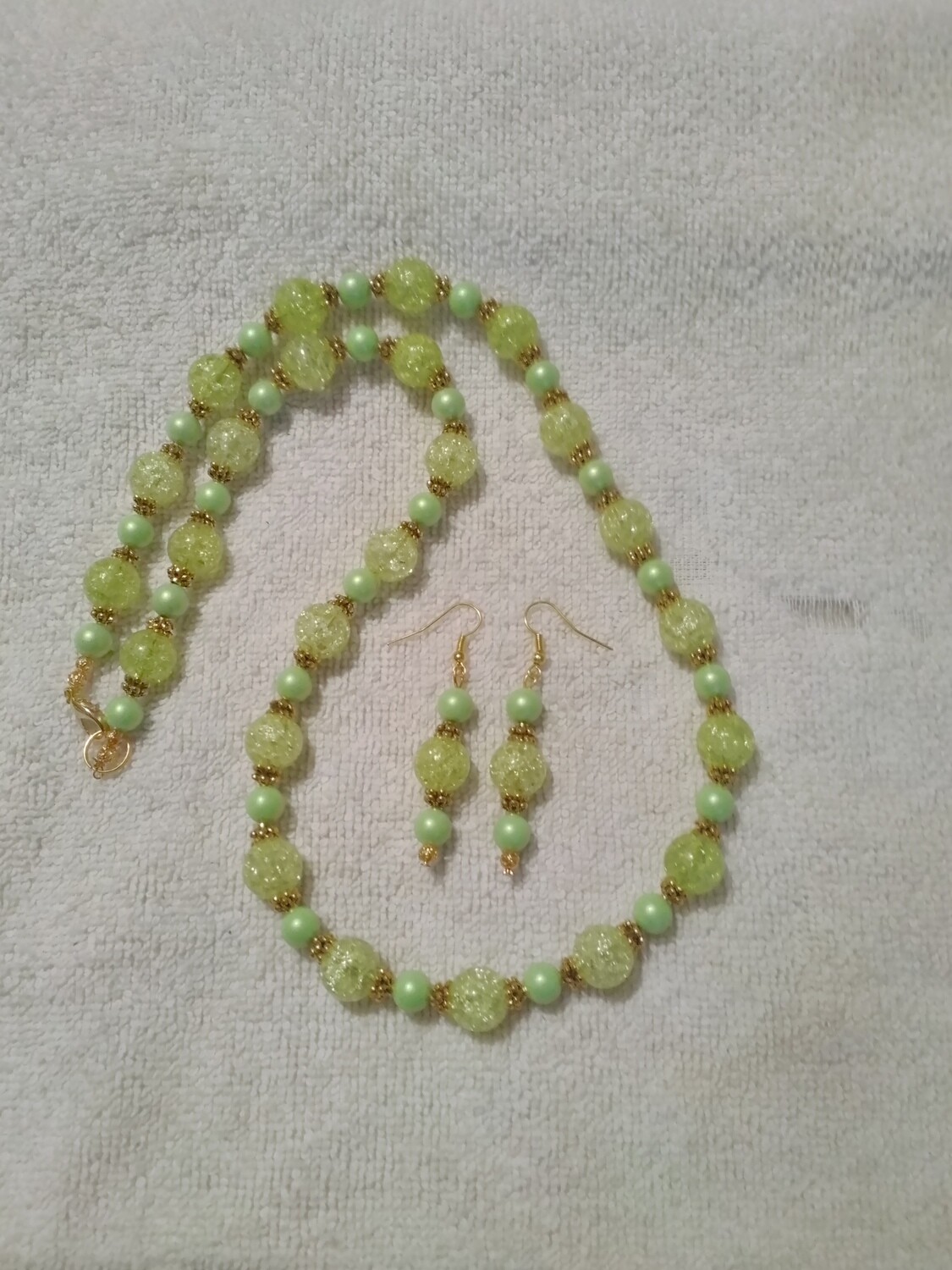 Green Beaded Jewelry Set