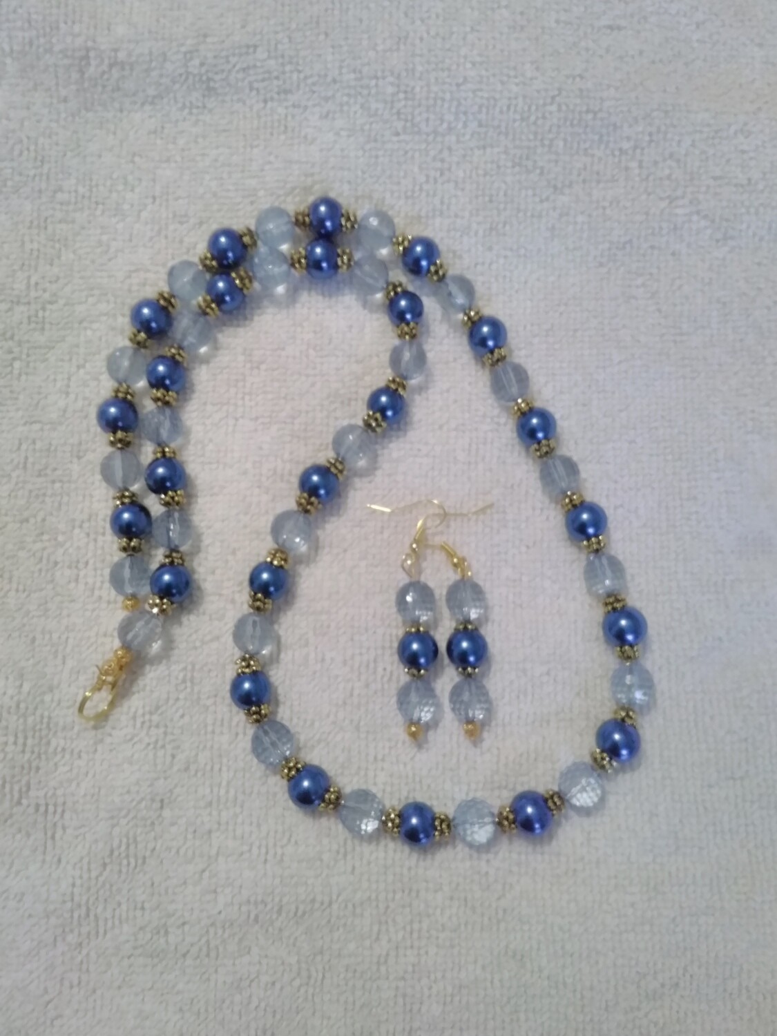 Blue Beaded Jewelry Set