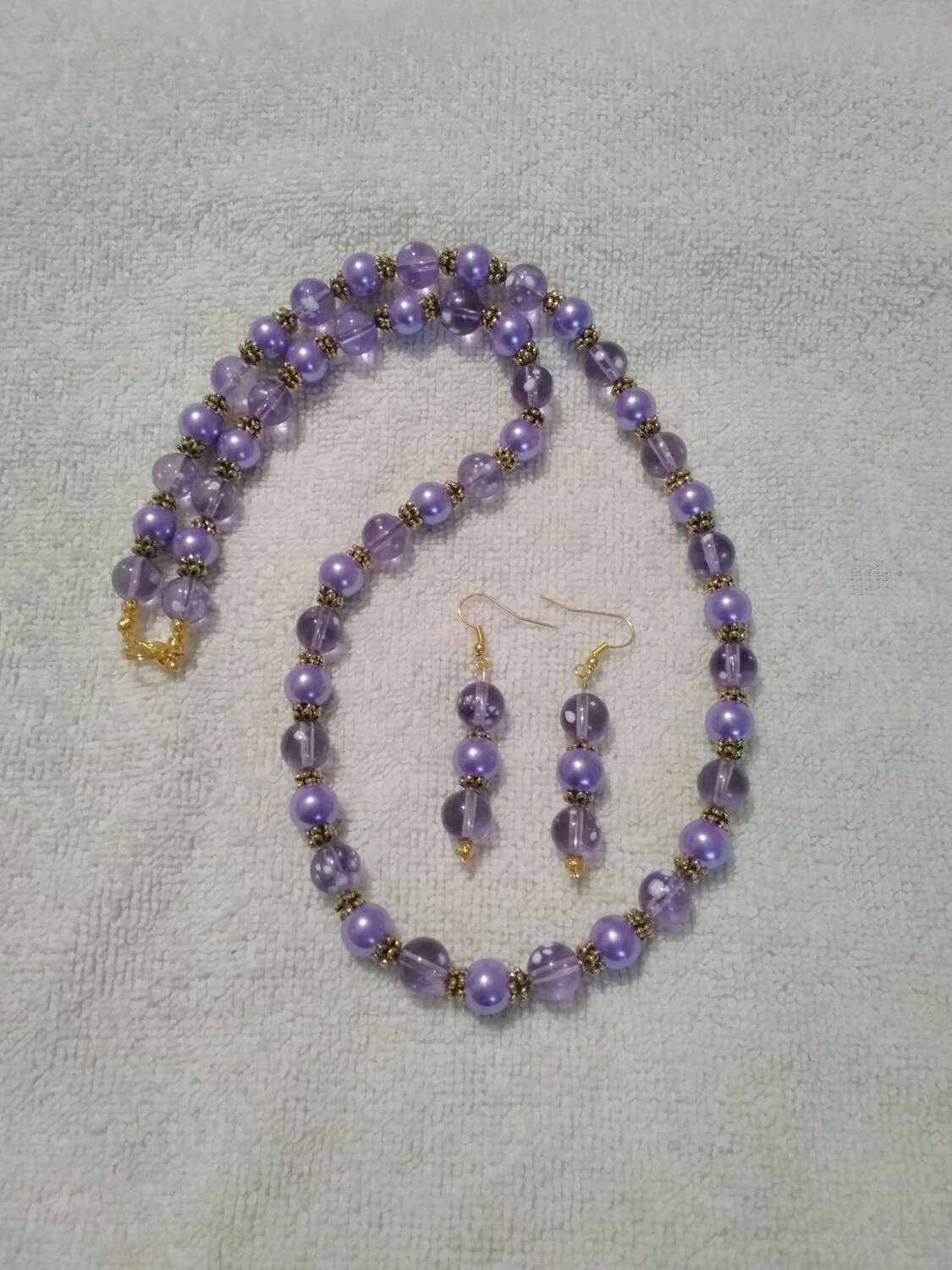 Purple Beaded Jewelry Set