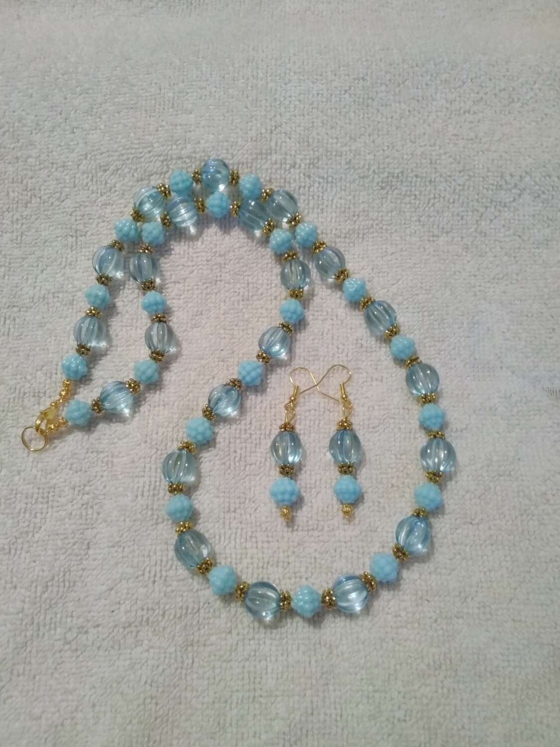 Aqua Beaded Jewelry Set