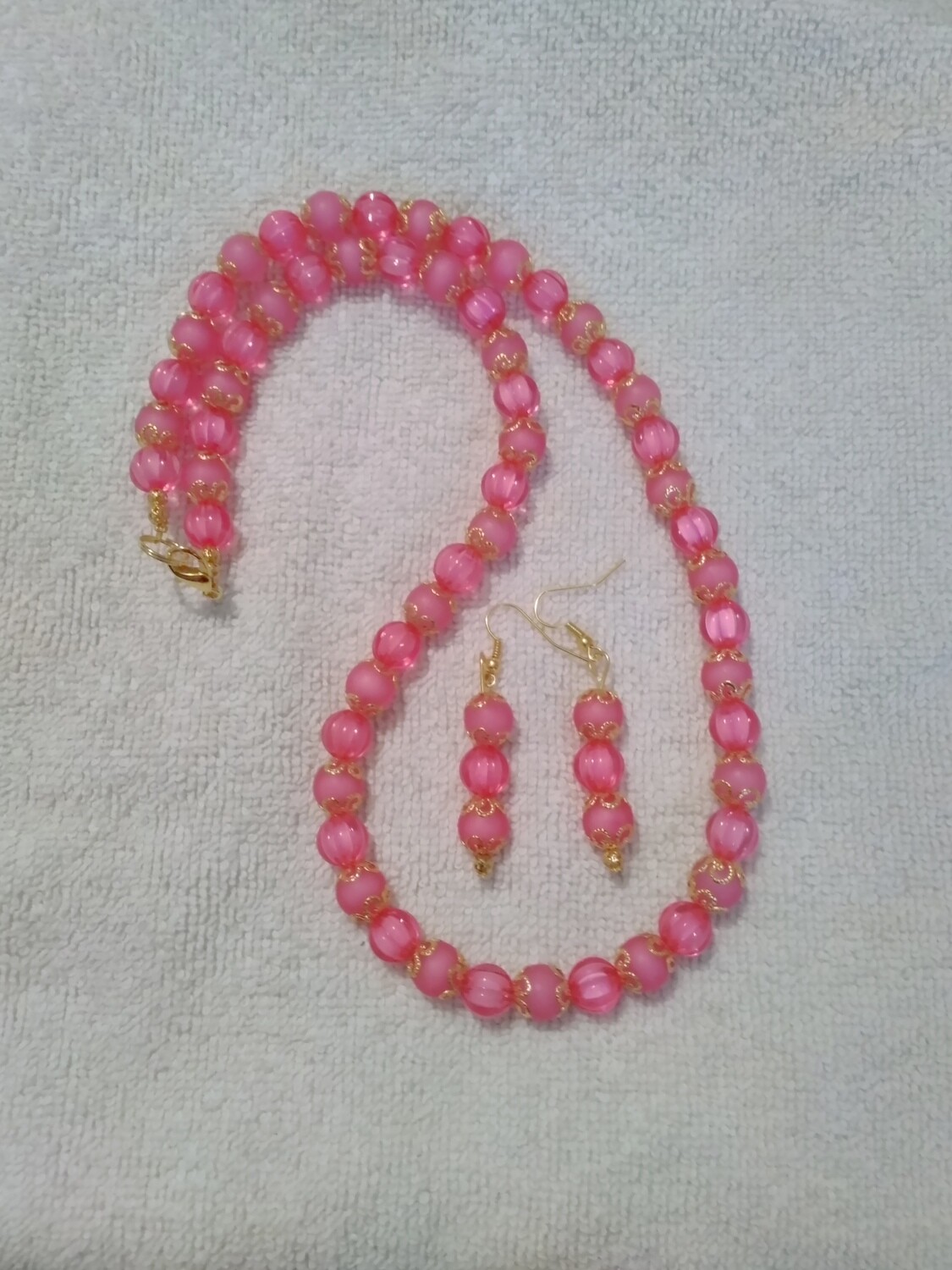 Pink Beaded Jewelry Set