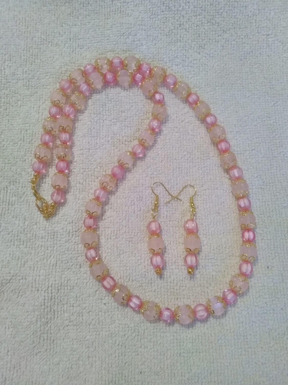 Pink Beaded Jewelry Set