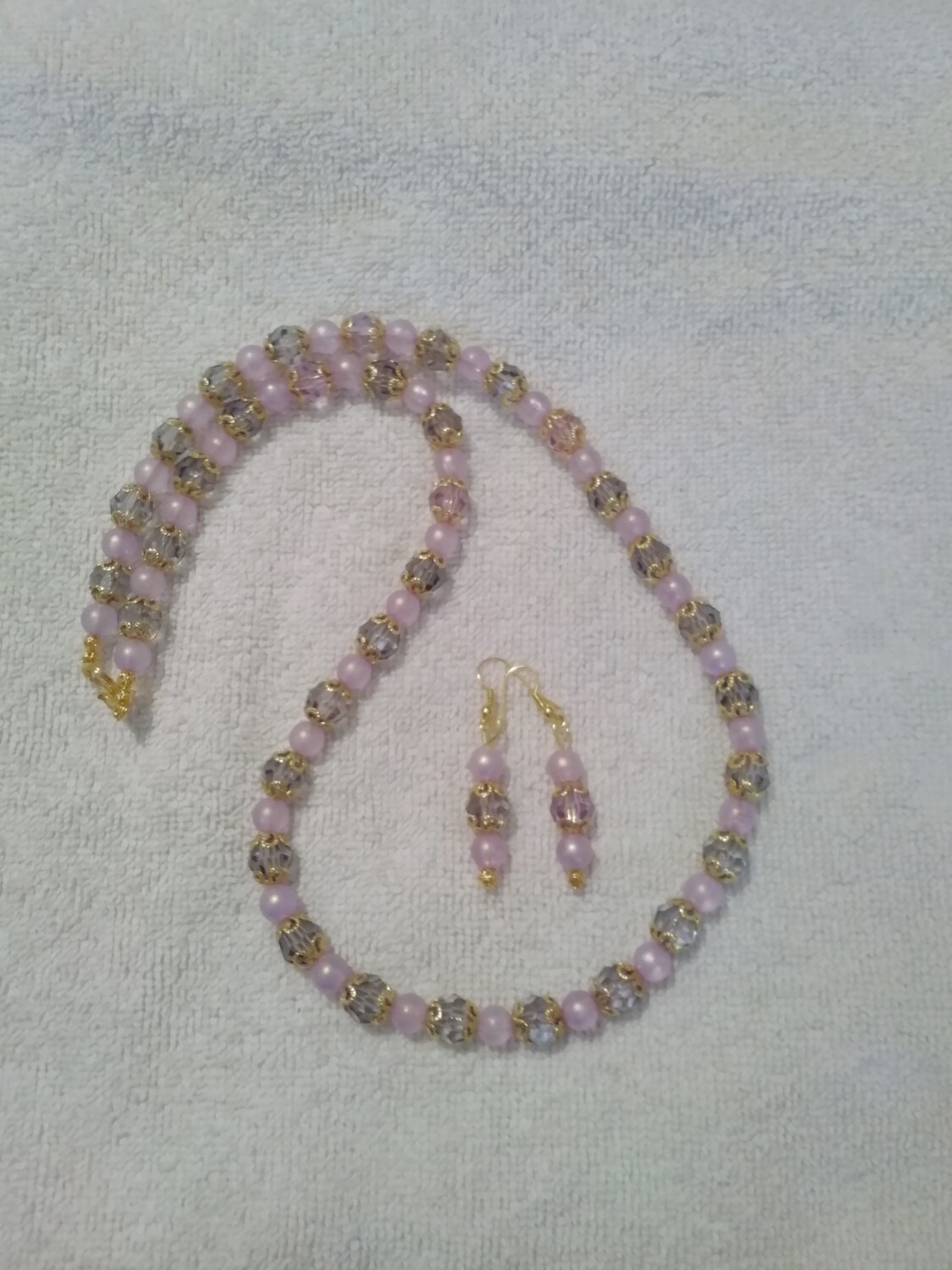 Purple Beaded Jewelry Set