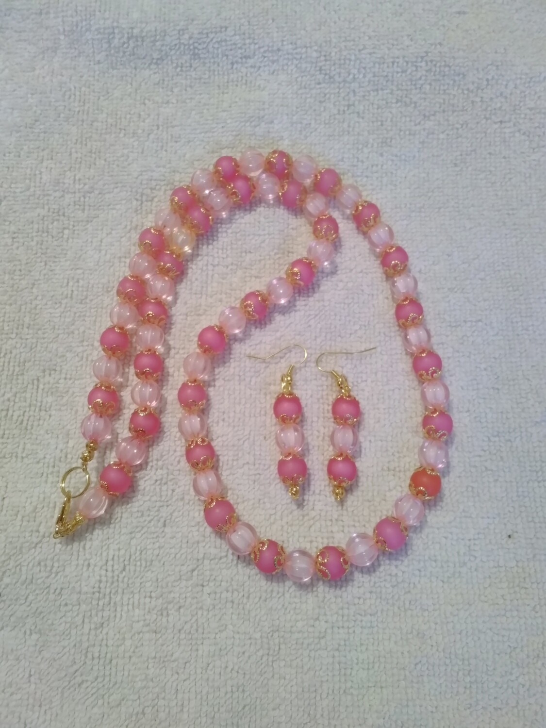 Pink Beaded Jewelry Set