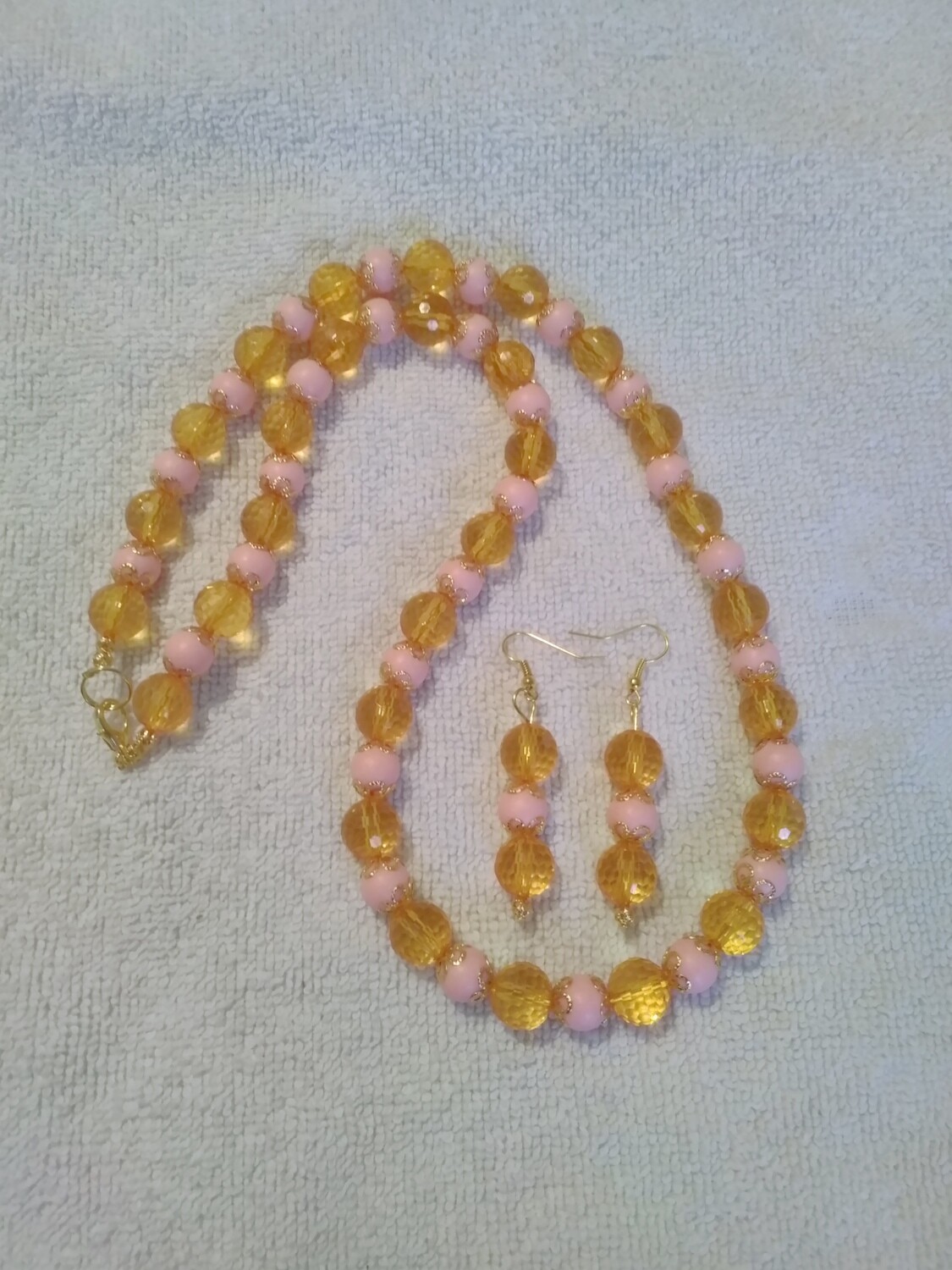 Orange Beaded Jewelry Set
