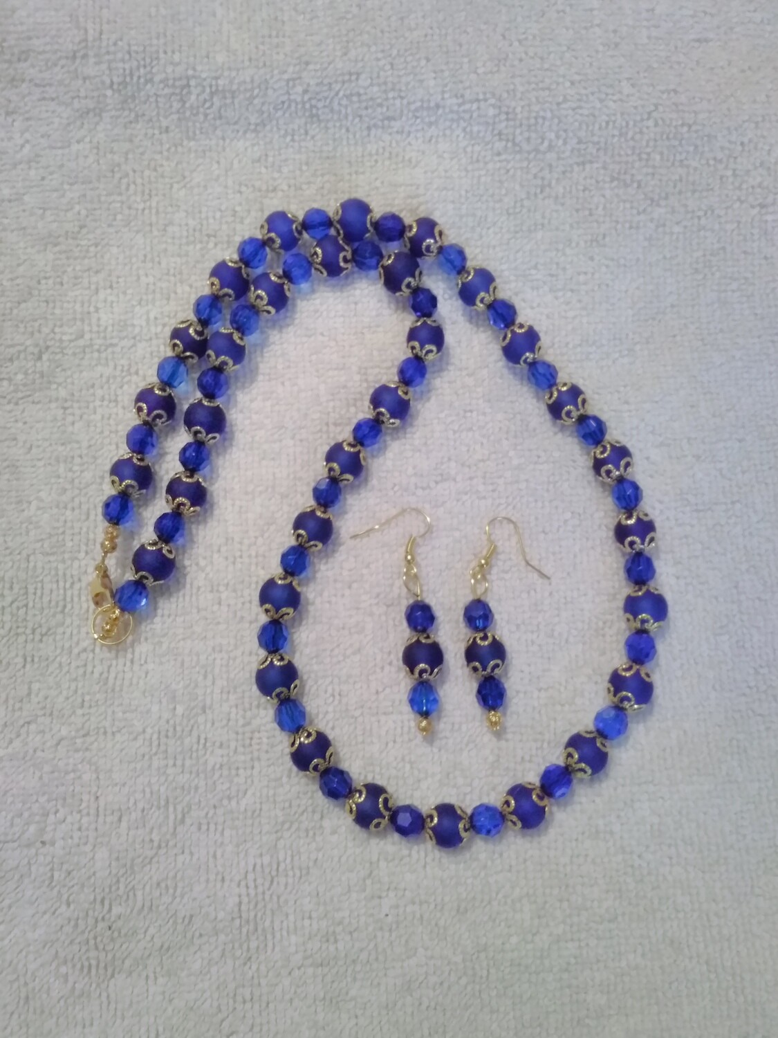 Blue Beaded Jewelry Set