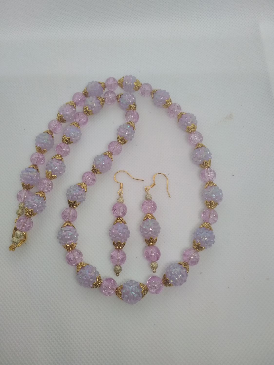 PURPLE BEADED JEWELRY SET