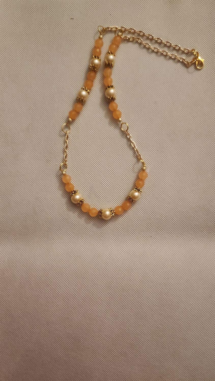 Peach Bead Necklace