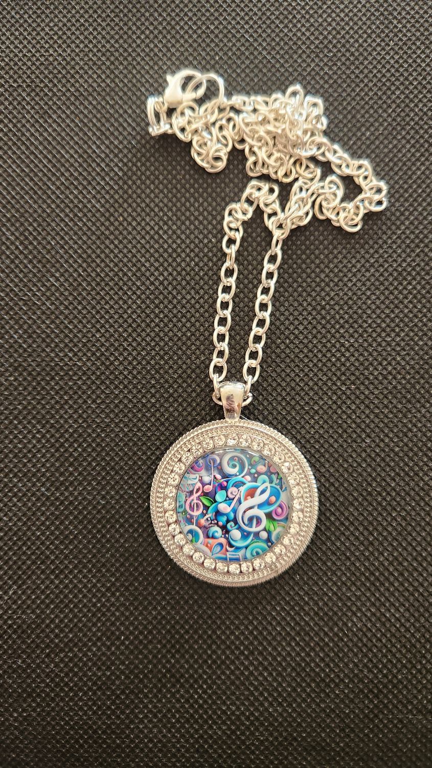 Music Notes Pendant Necklace