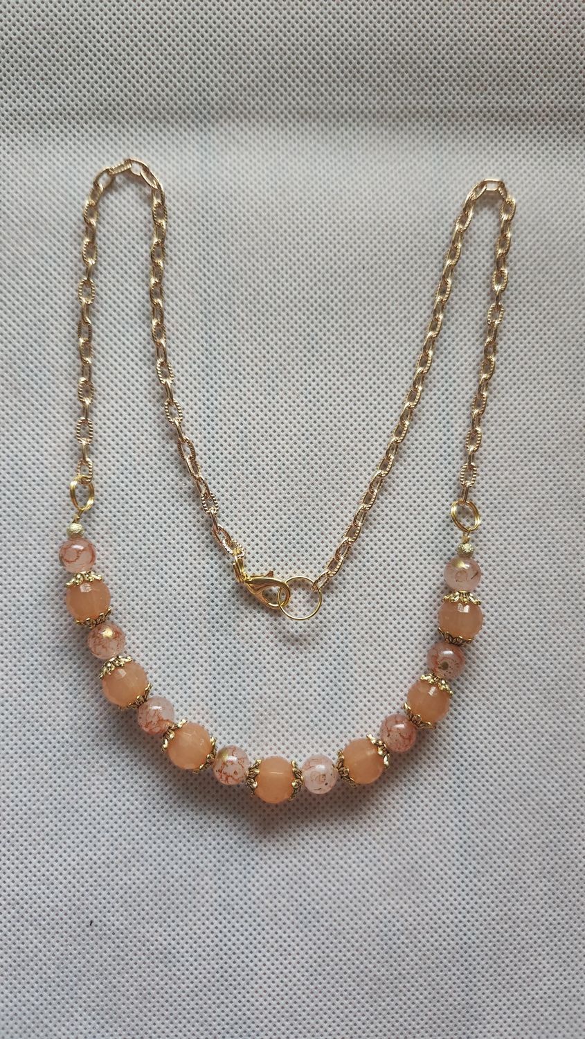 Orange Beaded Necklace