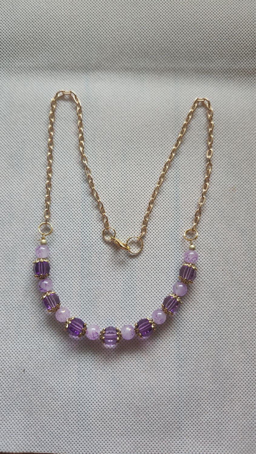 Purple Beaded Necklace