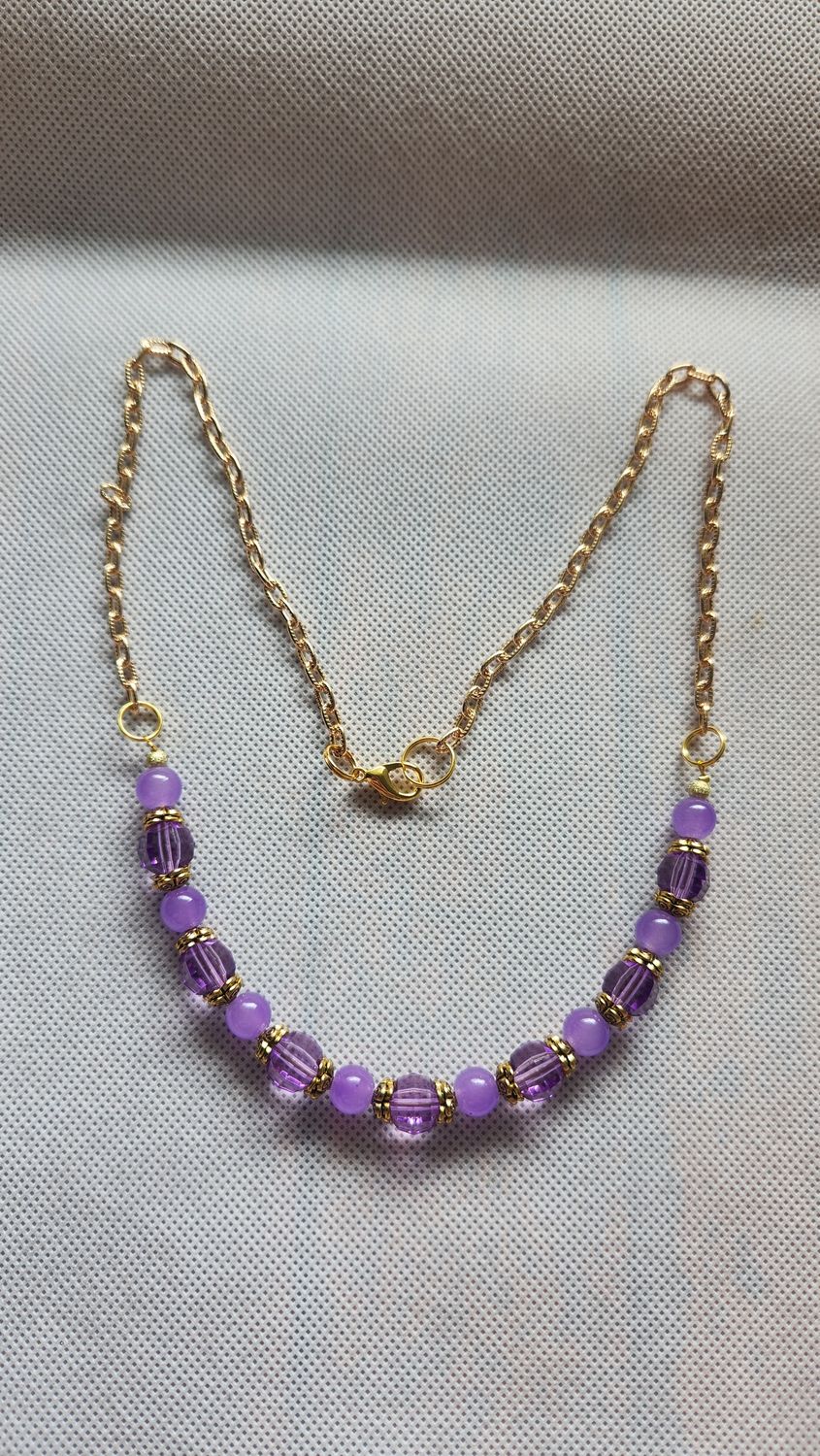PURPLE BEADED NECKLACE