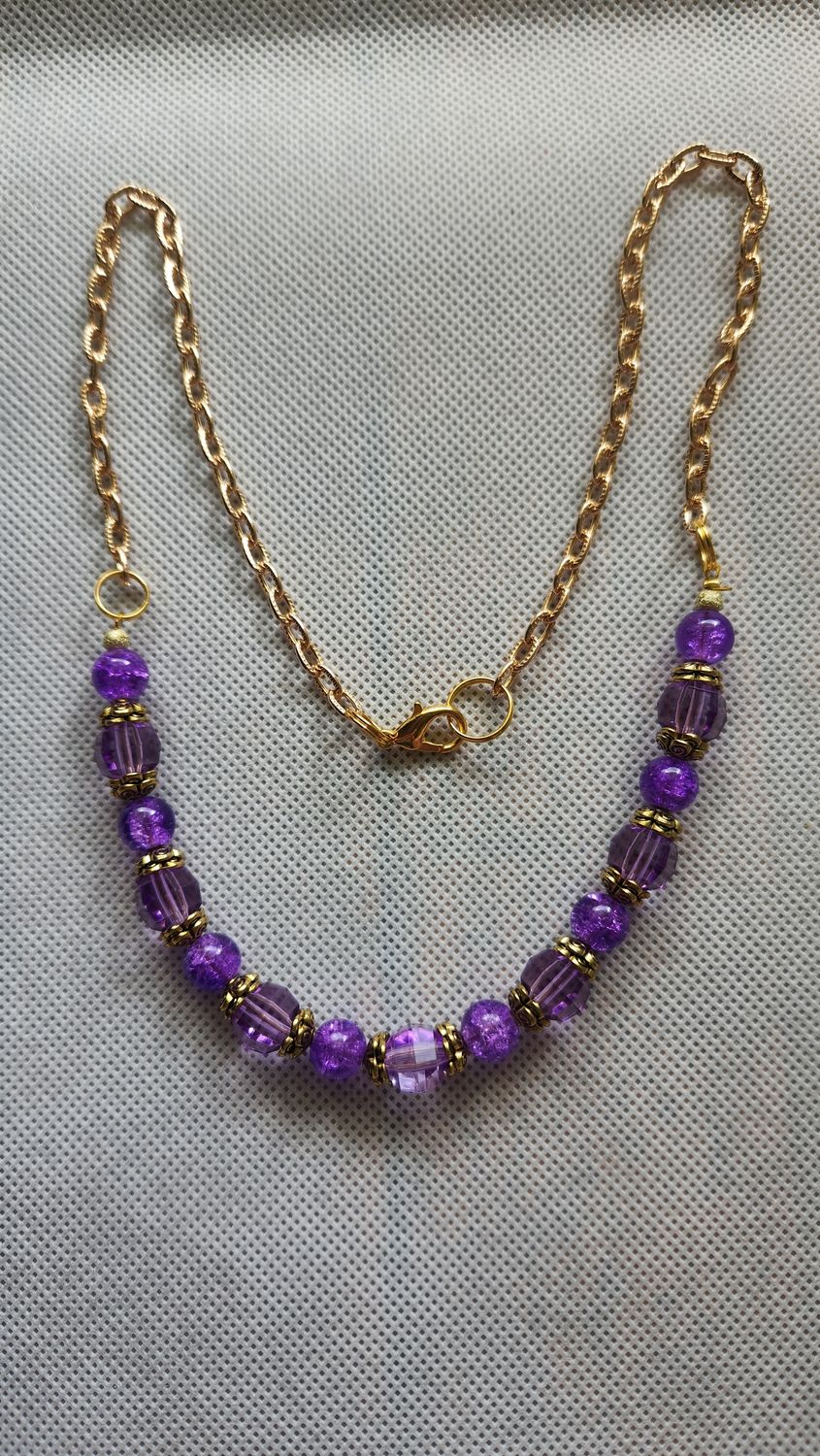 PURPLE BEADED NECKLACE