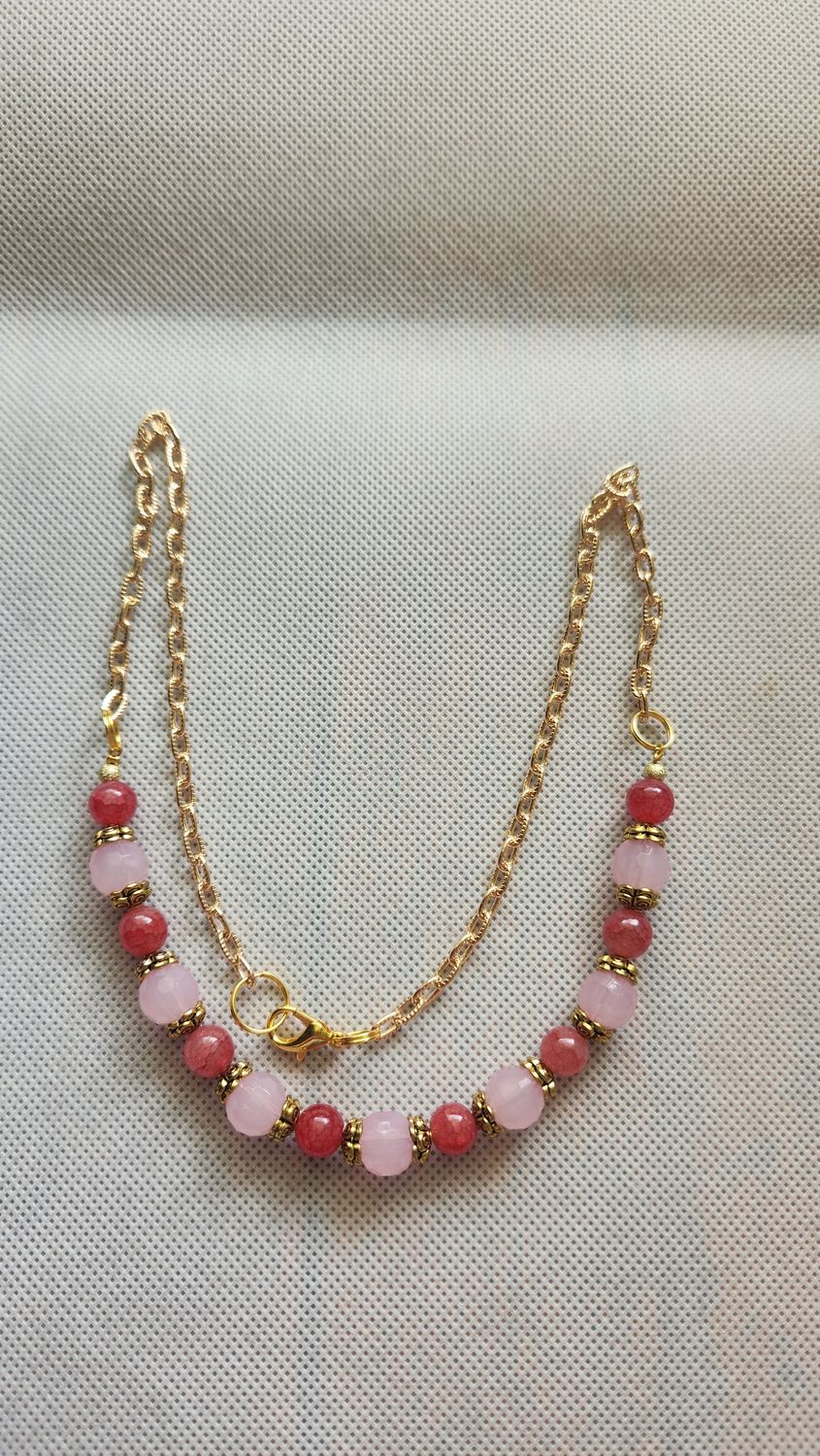 PINK BEADED NECKLACE