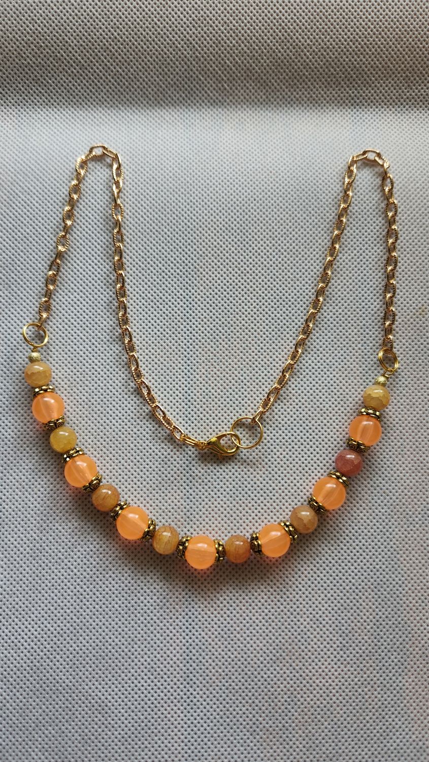 ORANGE BEADED NECKLACE