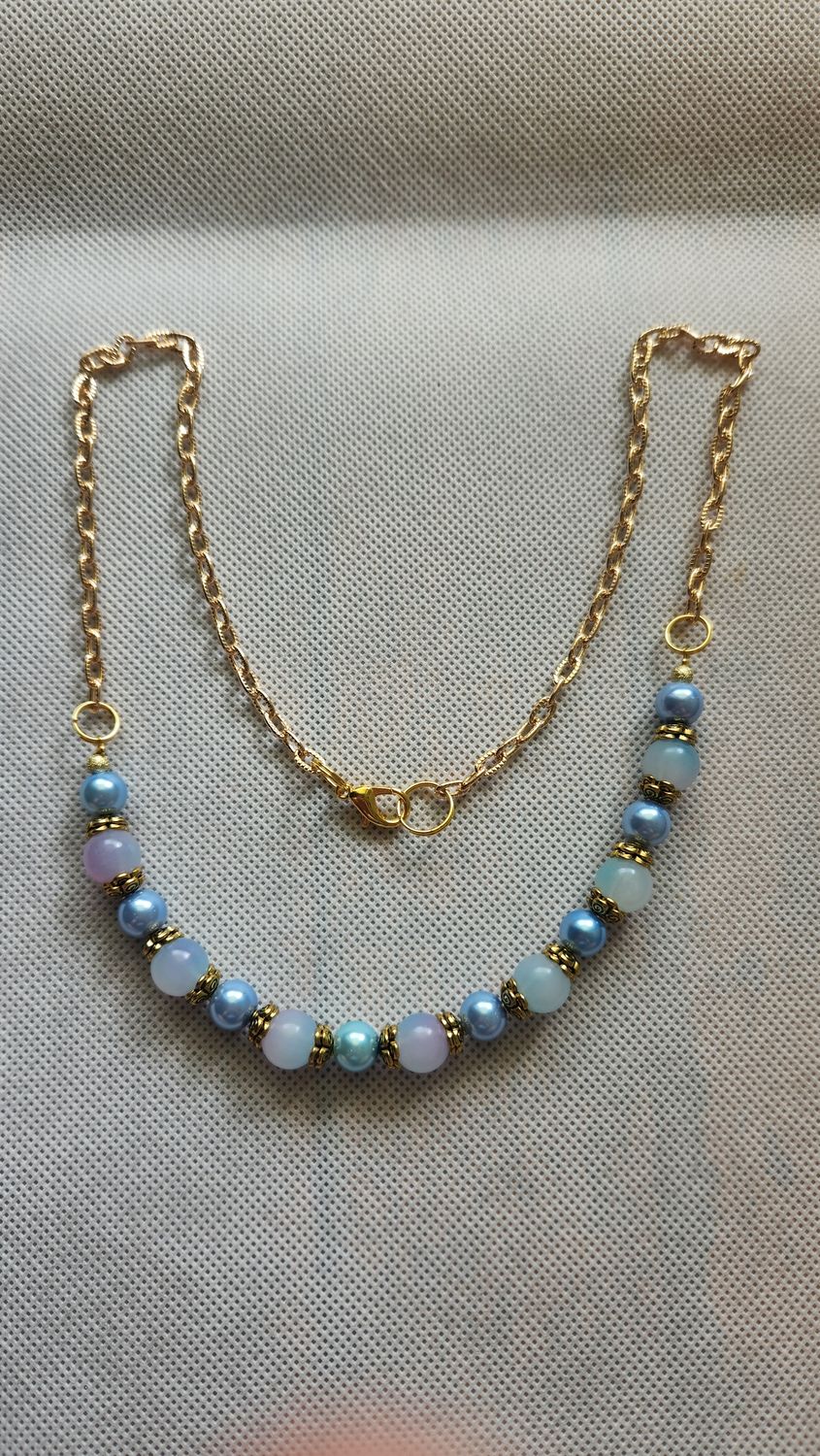 BLUE BEADED NECKLACE