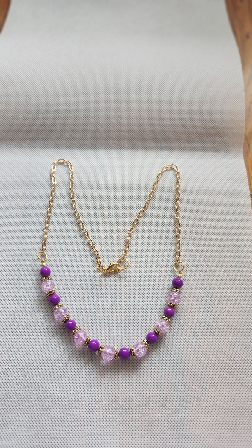 PLUM BEADED NECKLACE