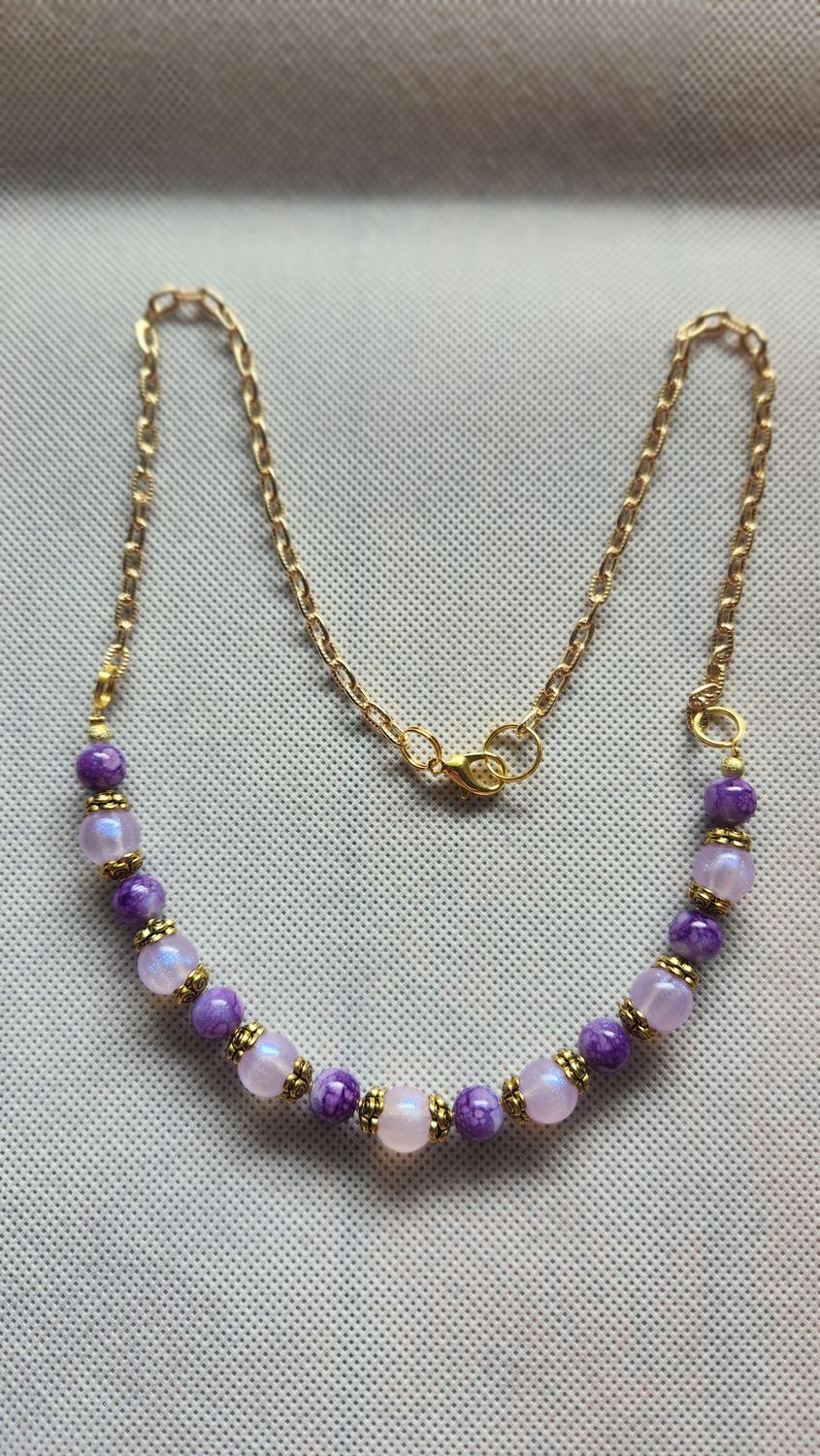 PURPLE BEADED NECKLACE