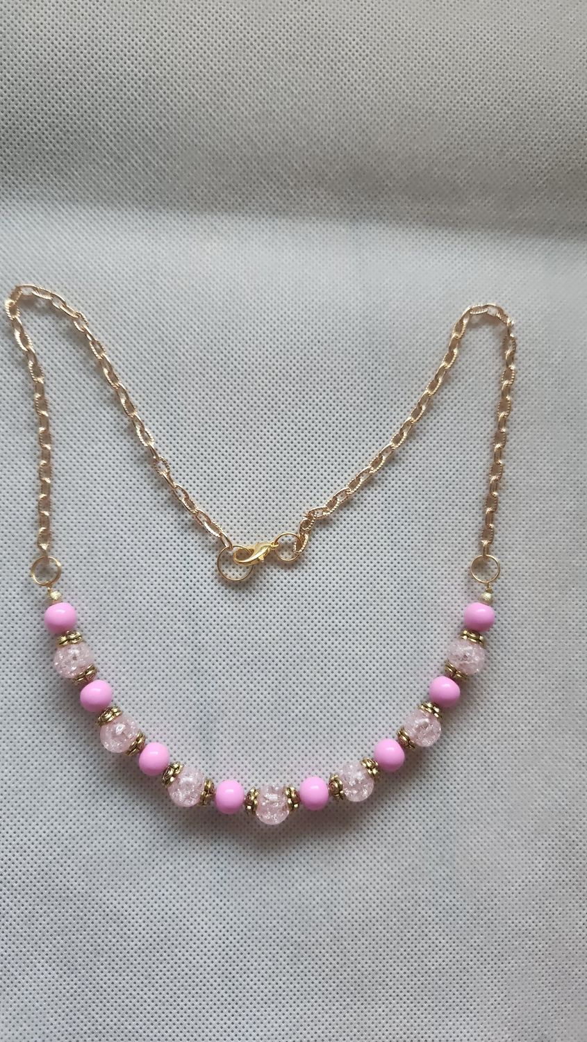 PINK BEADED NECKLACE