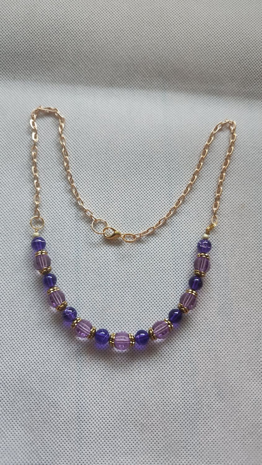 PURPLE BEADED NECKLACE