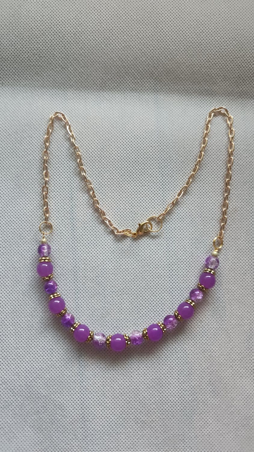 PURPLE BEADED NECKLACE