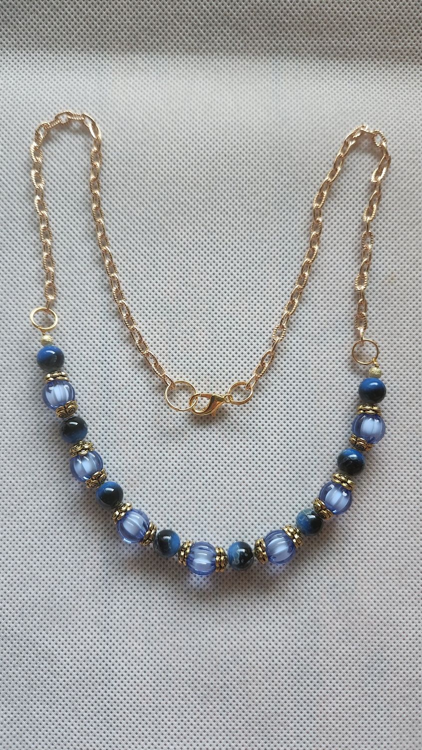 BLUE BEADED NECKLACE