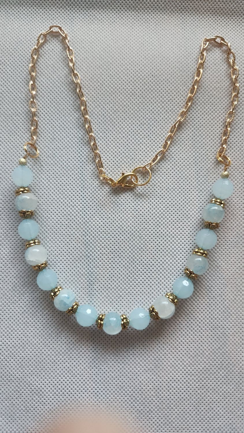 AQUA BEADED NECKLACE
