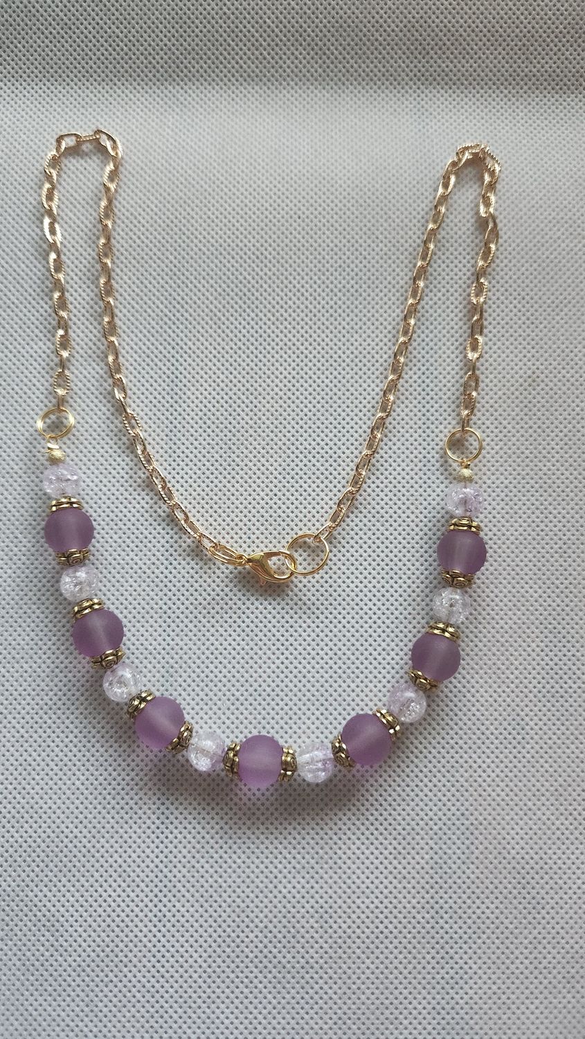 PURPLE BEADED NECKLACE
