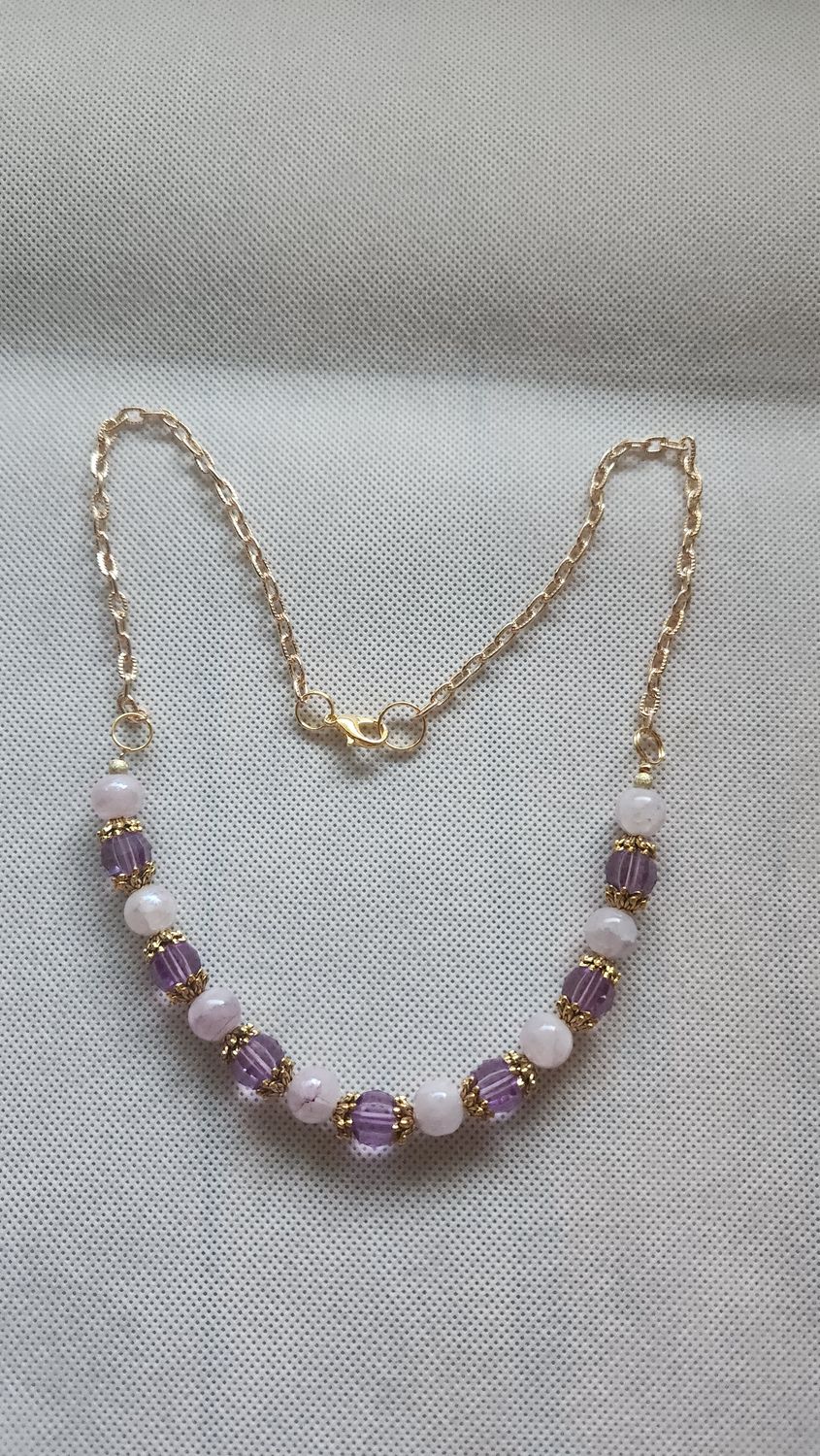 PURPLE BEADED NECKLACE