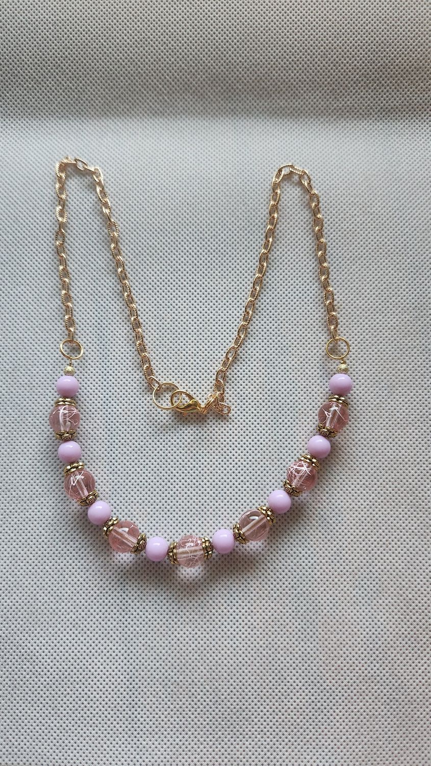PINK BEADED NECKLACE