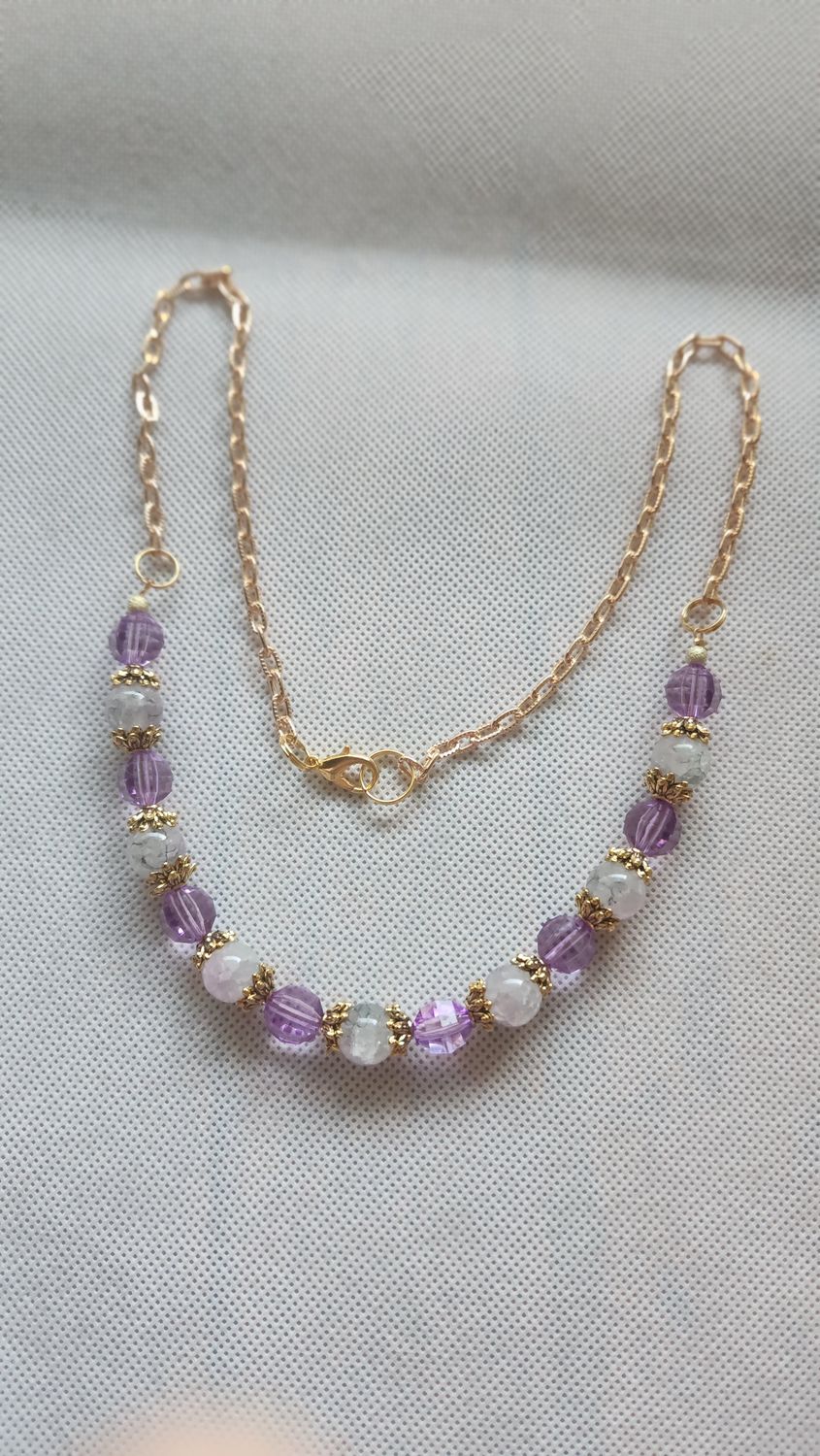 PURPLE BEADED NECKLACE