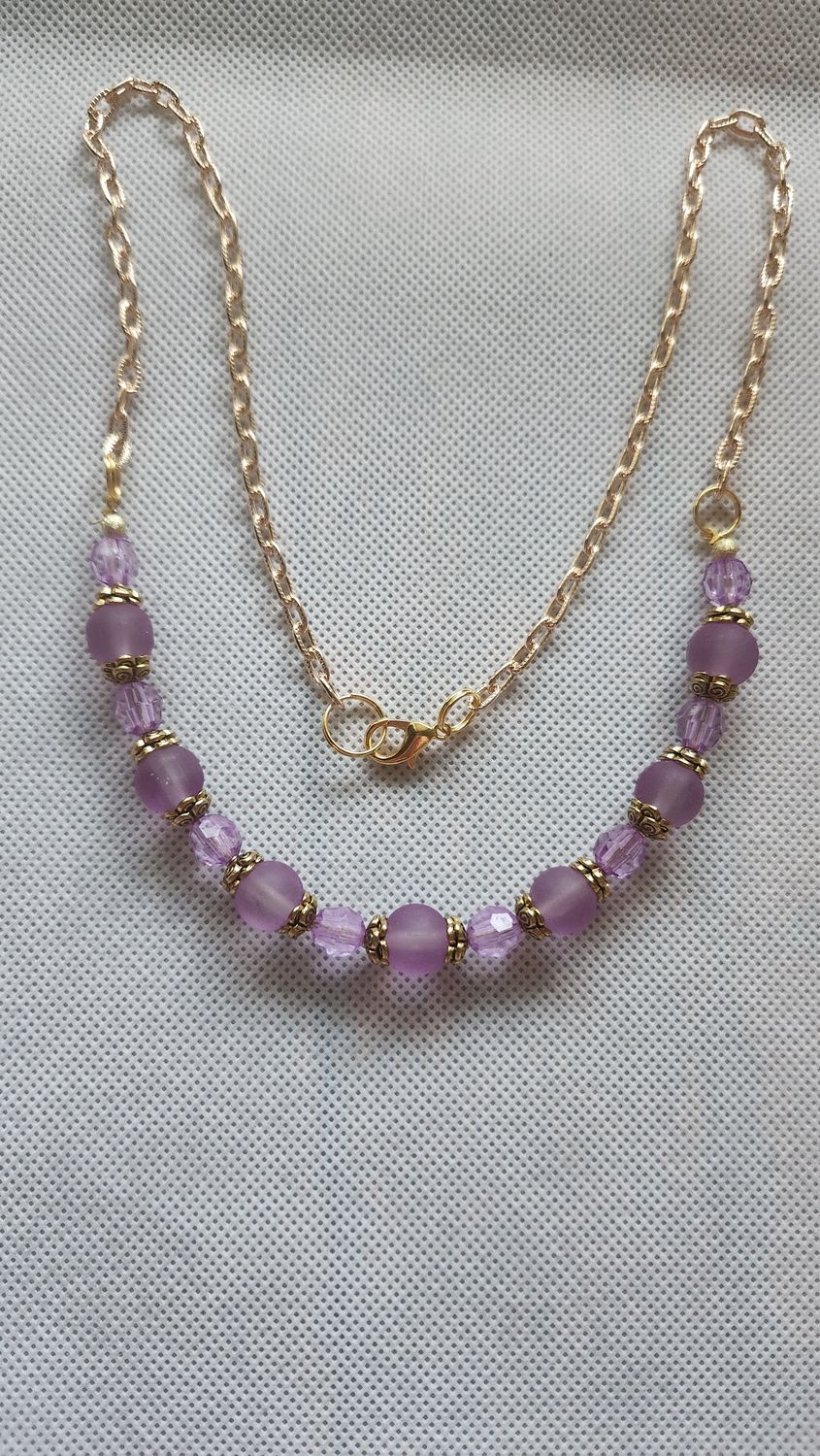 PURPLE BEADED NECKLACE