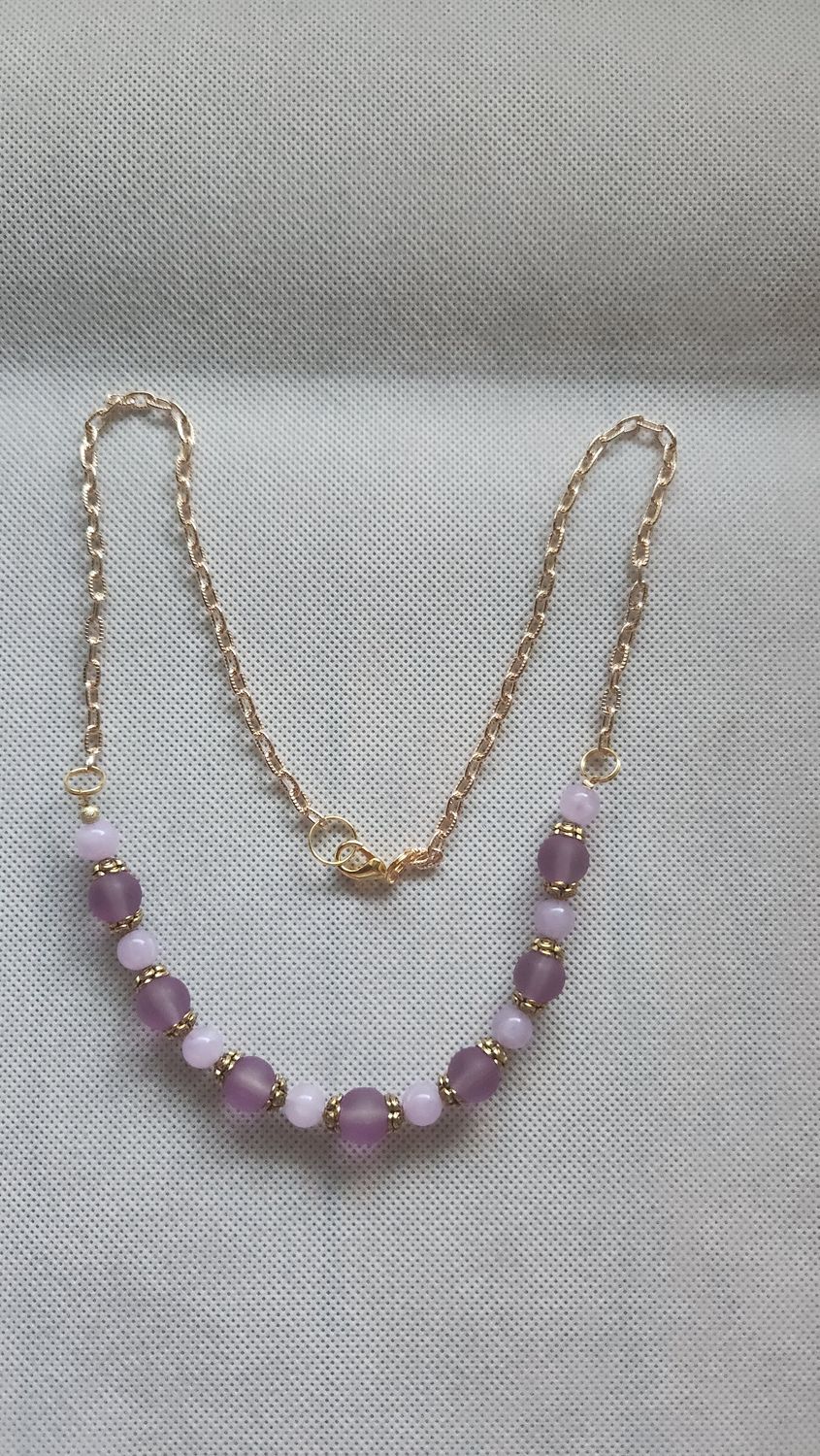 PURPLE BEADED NECKLACE
