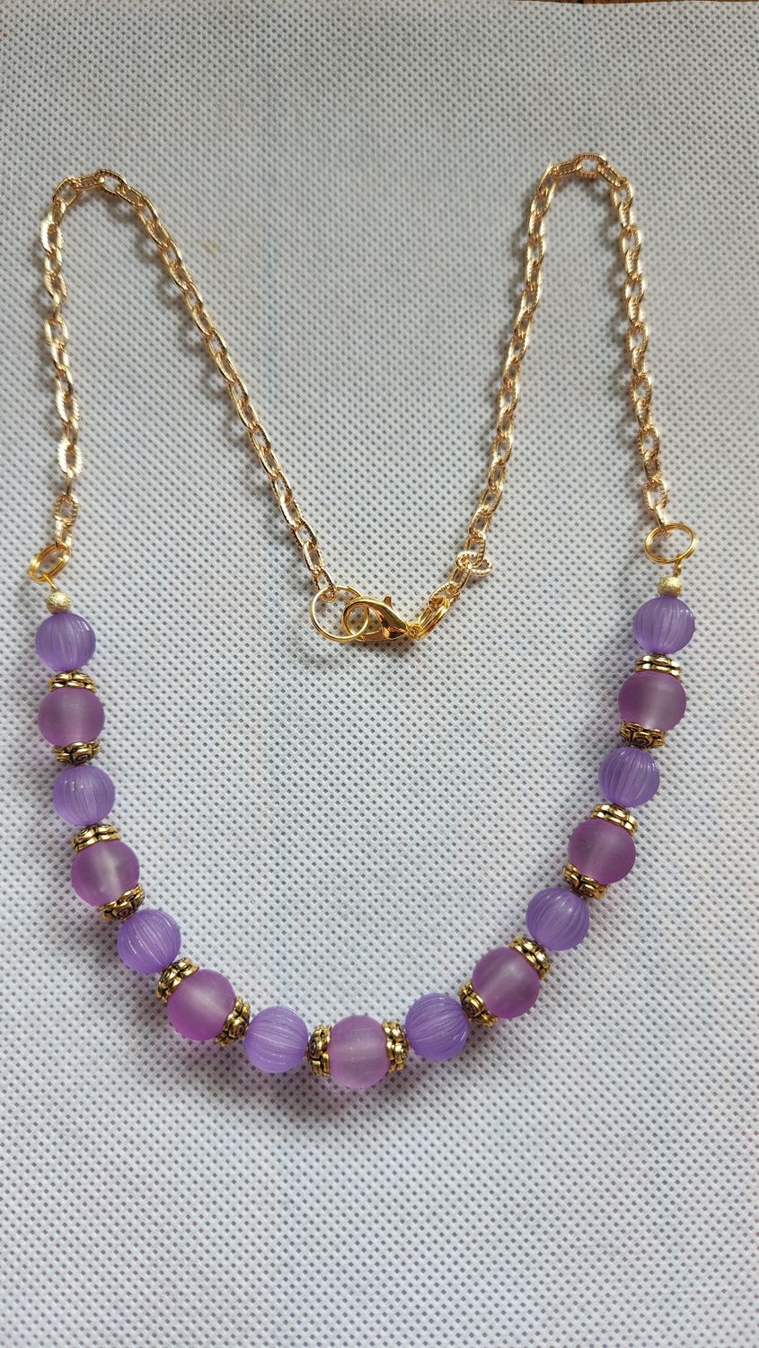 PURPLE BEADED NECKLACE