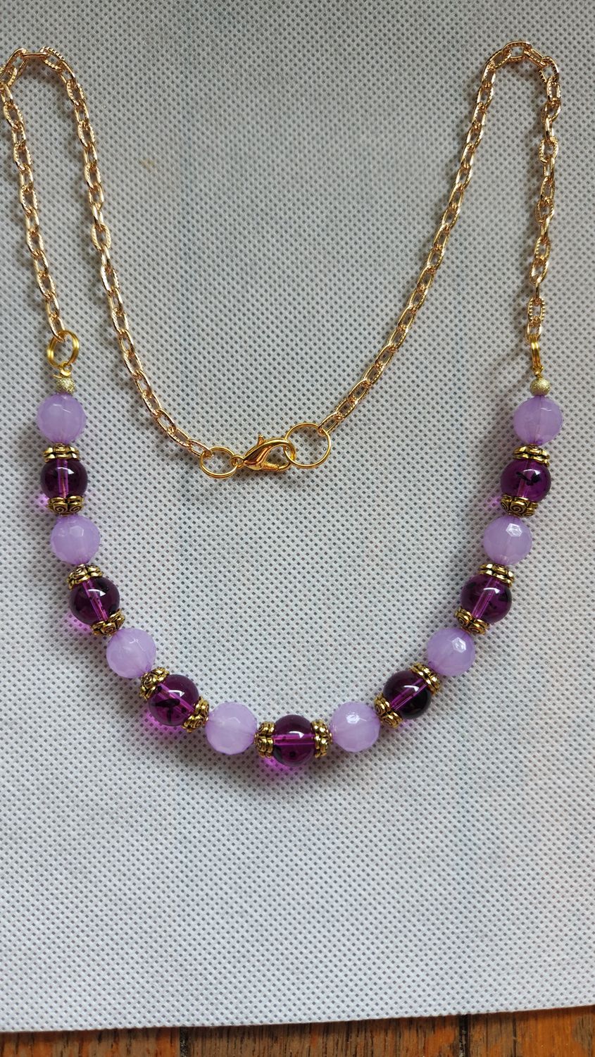 PURPLE BEADED NECKLACE