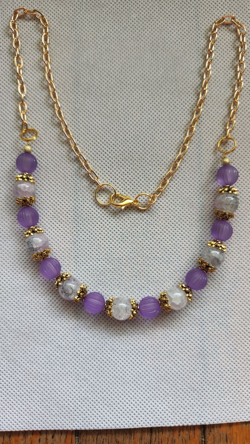 PURPLE BEADED NECKLACE