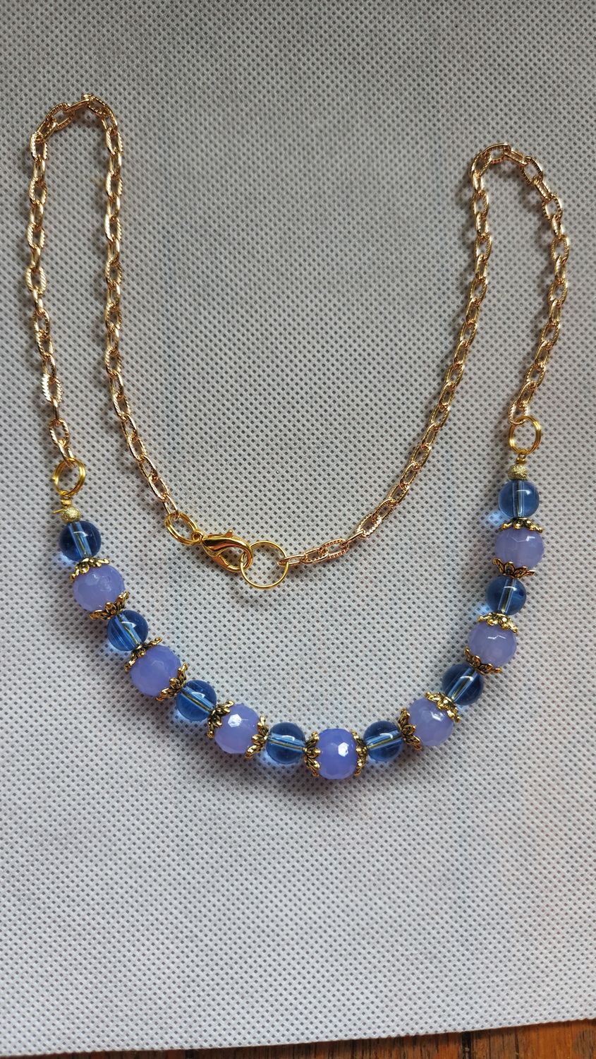BLUE BEADED NECKLACE