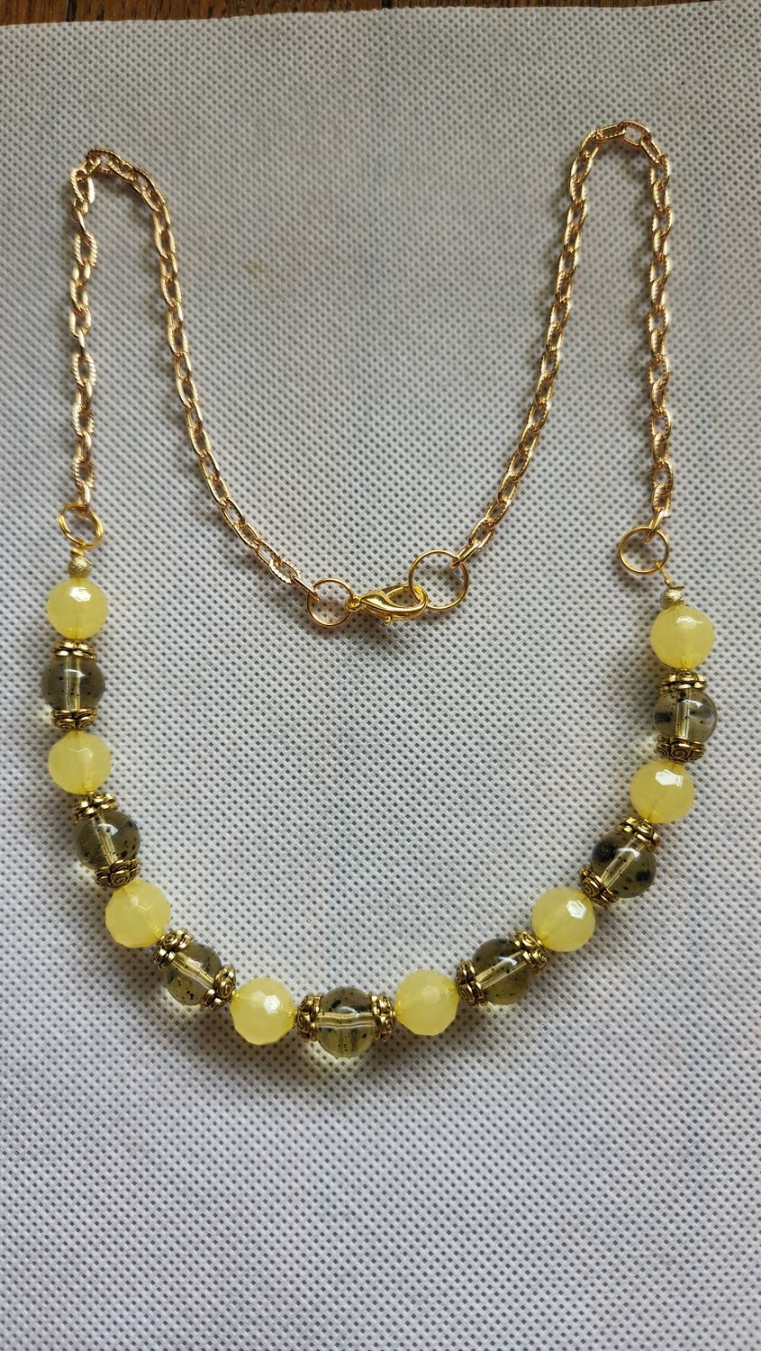 YELLOW BEADED NECKLACE