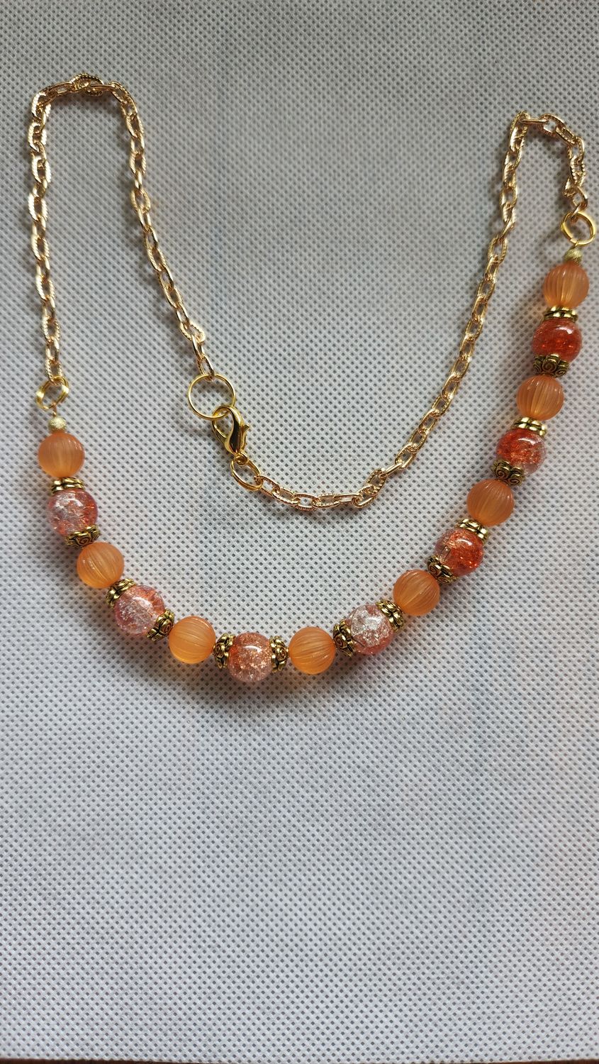 ORANGE BEADED NECKLACE