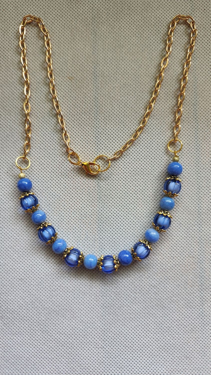 BLUE BEADED NECKLACE
