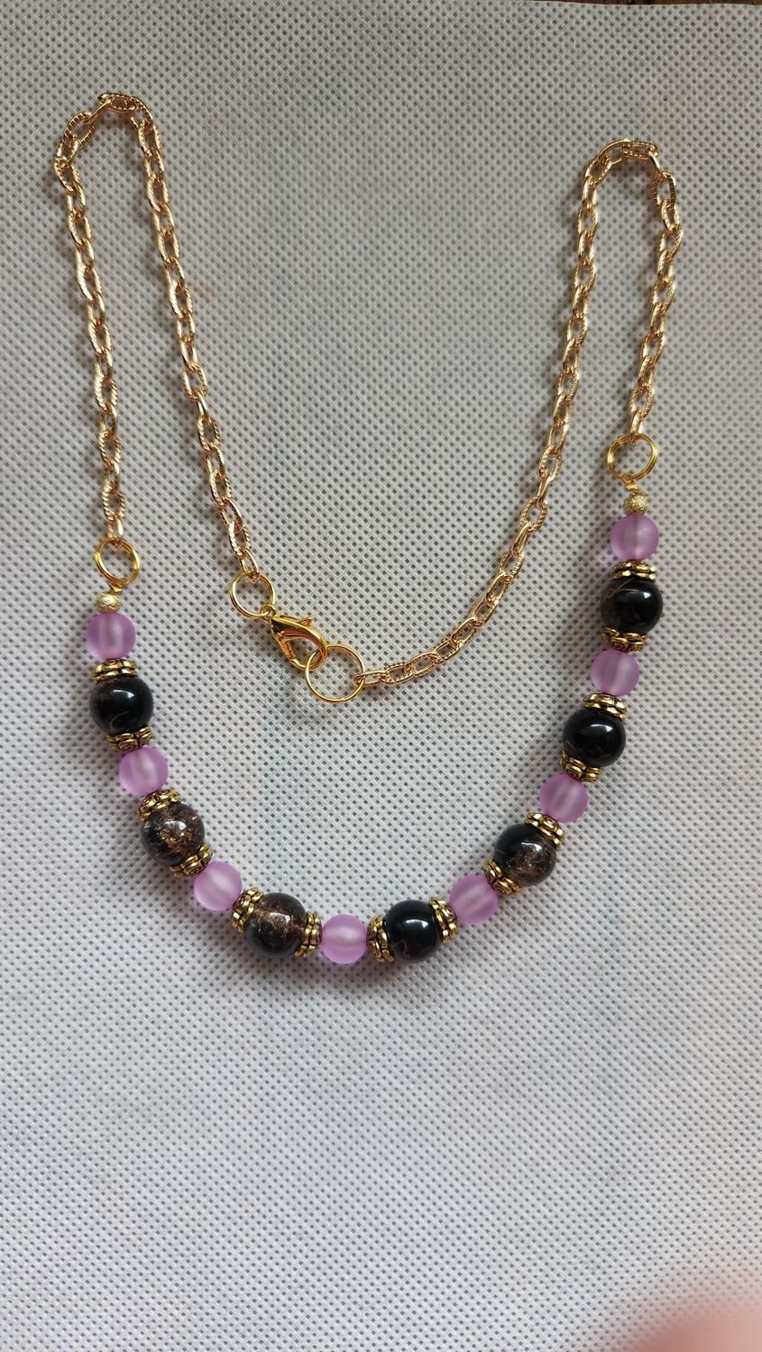 PURPLE BEADED NECKLACE