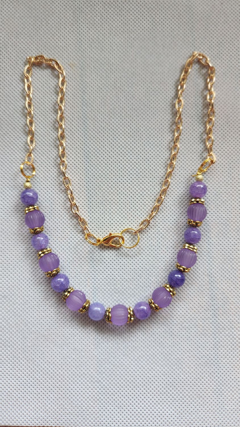 PURPLE BEADED NECKLACE