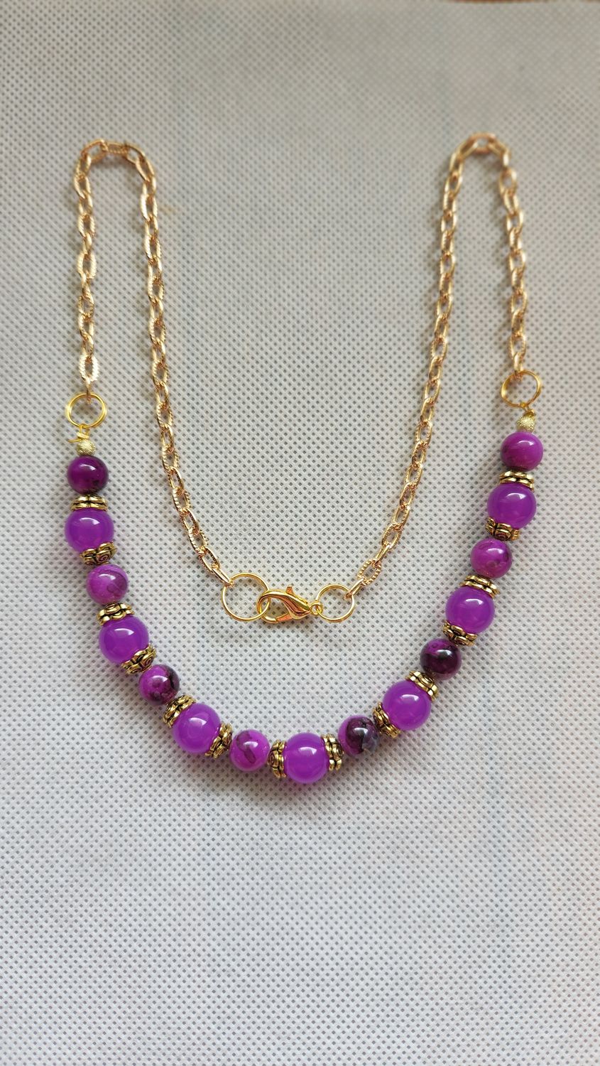 PURPLE BEADED NECKLACE