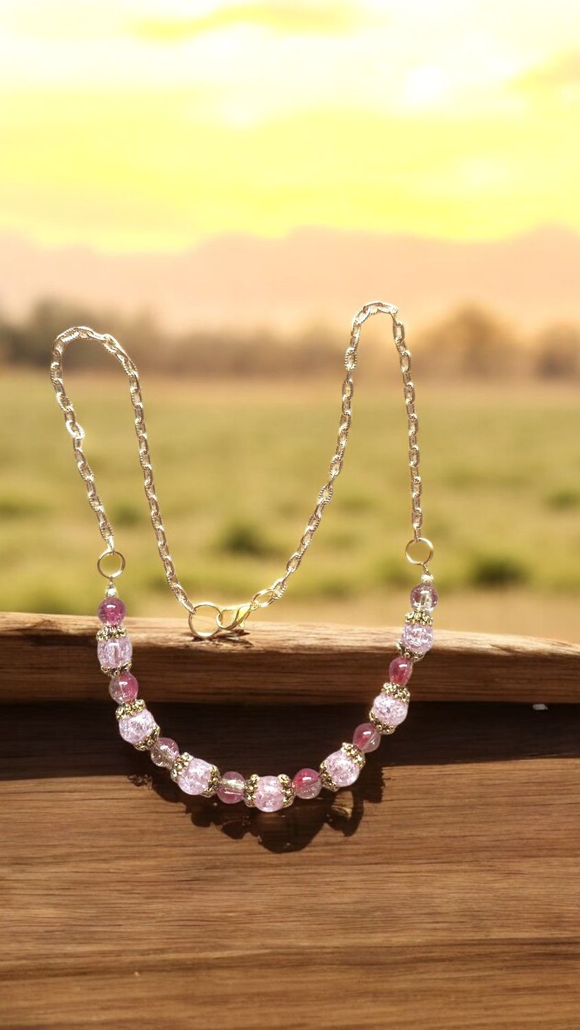 PINK BEADED NECKLACE