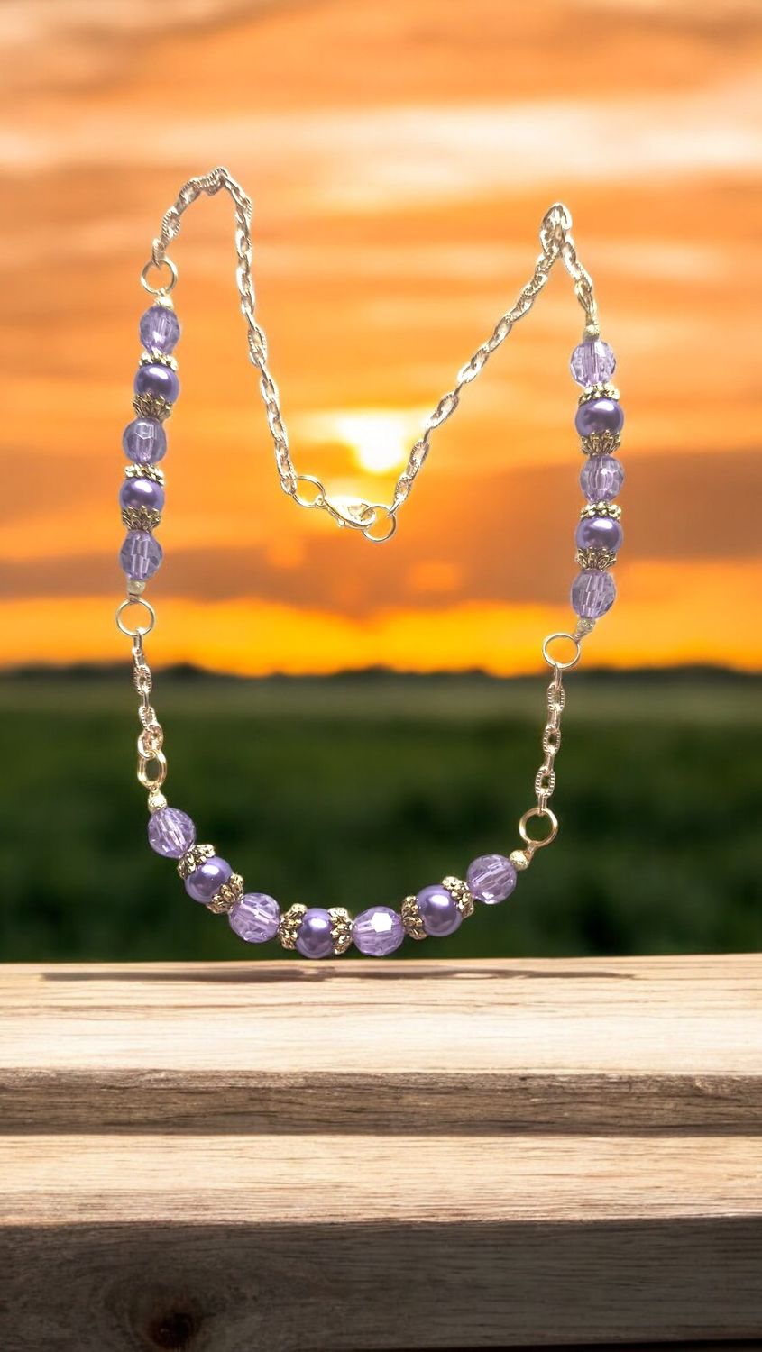 Purple Beaded Necklace