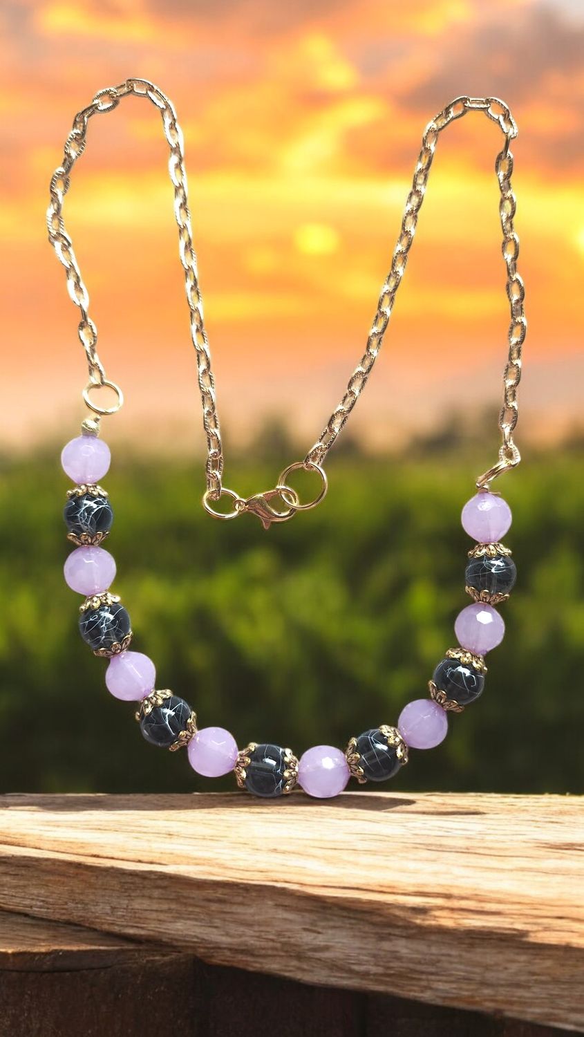 Purple Beaded Necklace